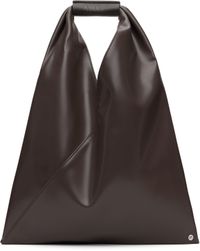 MM6 Maison Margiela Brown Triangle Classic Small Tote