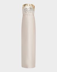 Phaedra Strapless Sequin Degrade Gown