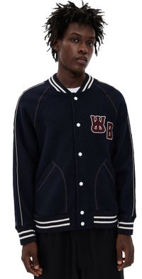Wales Bonner October Knit Varsity Jacket Navy XL