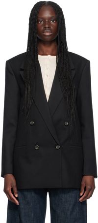 Róhe Black Double-Breasted Blazer
