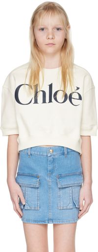 Chloé Kids Off-White Logo Sweatshirt