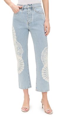 FRAME The Crochet Vertical Crop Jeans Wisp 25