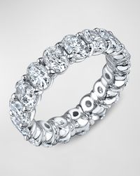 Large Platinum Eternity Band with Oval Cut Diamonds, 5.66ct