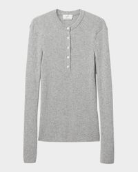 Cashmere Rib Henley Sweater