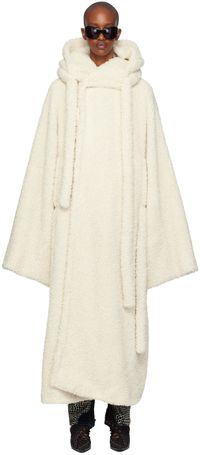 Ottolinger Manteau long cache-cœur blanc cassé en sherpa