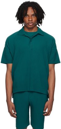 HOMME PLISSÉ ISSEY MIYAKE Green Monthly Color May Polo