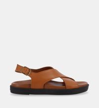 Alohas - Sandales plates en cuir - Taille 42 - Marron