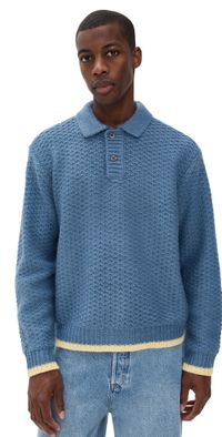 Obey Loreto Polo Sweater Captains Blue Multi L
