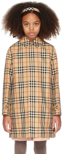 Burberry Kids Beige Check Reversible Coat