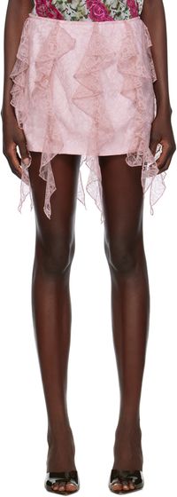 KIM SHUI Pink Ruffle Miniskirt