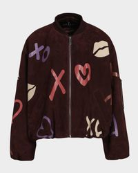 Zip Metis Suede Bomber Jacket