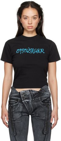 Ottolinger Black Fitted Puffy Logo T-shirt