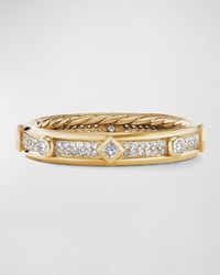 Modern Renaissance Ring with Diamonds in 18K Gold, 4mm