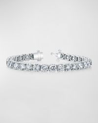 18K Gold Round-Cut Diamond Buttercup Tennis Bracelet, 16.50tcw, 7"L