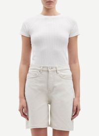 Samsoe Samsoe - Tee-shirt col rond en coton organique - Taille L - Blanc