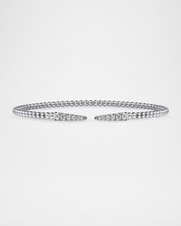 14K White Gold Bujukan Diamond Spikes Split Bangle