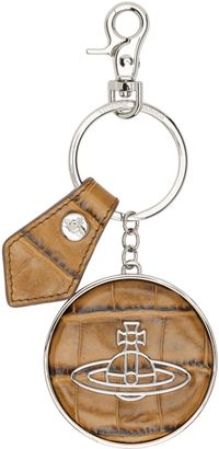 Vivienne Westwood Tan Thin Line Orb Keychain