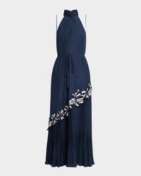 Eleah Floral Embroidered Halter Midi Dress
