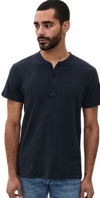 rag & bone Classic Short Sleeve Henley Deep Navy M