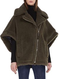 Women's Manto Alpaca-Blend Asymmetric-Zip Jacket - Khaki - Size Medium