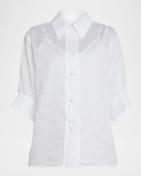 Volume Short-Sleeve Cotton Boxy Shirt