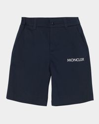 Boy's Contrast Logo-Print Shorts, Size 8-12