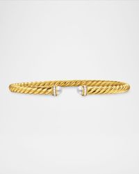 Modern Cablespira Bracelet in 18K Gold with Gemstones and Diamonds, 4mm
