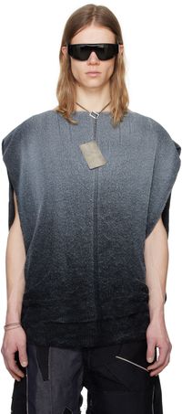 Swampgod Gray & Black Hand Knit Sheath Vest