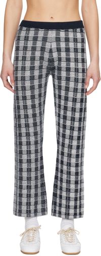 Guest in Residence Navy Gingham Flare Lounge Pants