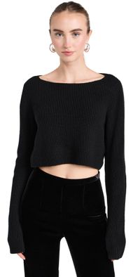 Le Kasha Cannes Cashmere Cropped Sweater Black One Size
