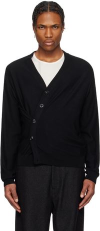 LEMAIRE Black Relaxed Twisted Cardigan