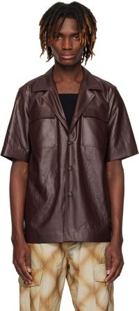 Dries Van Noten Burgundy Flap Pocket Shirt