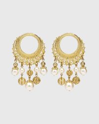 Round Pearly Drop Earrings