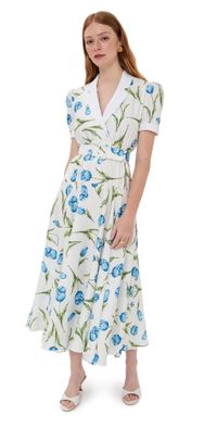 Rodarte Short Sleeve Silk Twill Dress White 2