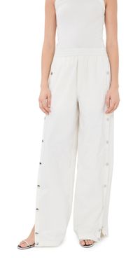 Tibi Nylon Snap Pull On Joggers White XXS