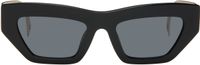 Versace Black & Gold 90s Vintage Logo Cat-Eye Sunglasses