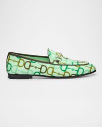 Jordaan Printed Cotton Horsebit Loafers