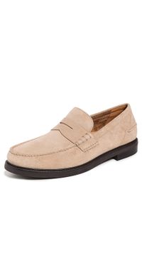 Cole Haan Pinch Prep Penny Loafers Ch Birch Beige Suede/Ch Dark 10.5