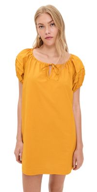 Alex Mill Rose Dress In Cotton Poplin Golden Yellow XS