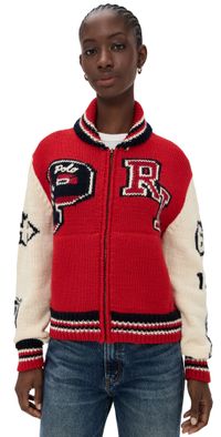 Polo Ralph Lauren Zip Up Cardigan Sweater Red Multi XL