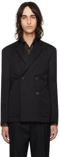 Dries Van Noten Veston noir à double boutonnage