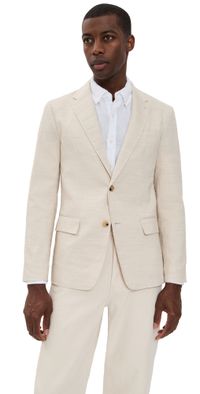 Club Monaco Stretch Linen Suit Jacket Flax 44