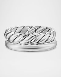 DY Mercer 2-Row Ring in Silver, 8mm