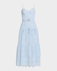 Zuria Belted Eyelet Maxi Dress