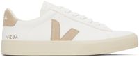 VEJA White & Beige Campo Leather Sneakers