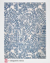 Botanica Hand-Tufted Blue/Ivory Rug, 5' x 8'