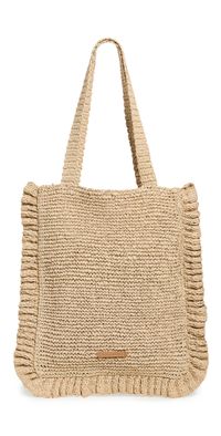Loeffler Randall Justine Crochet Ruffle Tote Natural One Size