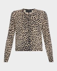Keelah Animal-Print Cashmere Cardigan