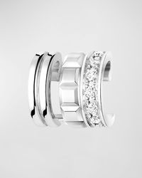 Quatre 18K White Gold Radiant Diamond Single Clip Earring