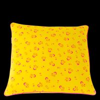 Petit Pan - Coussin imprimé fleuri en coton - Taille Unique - Jaune